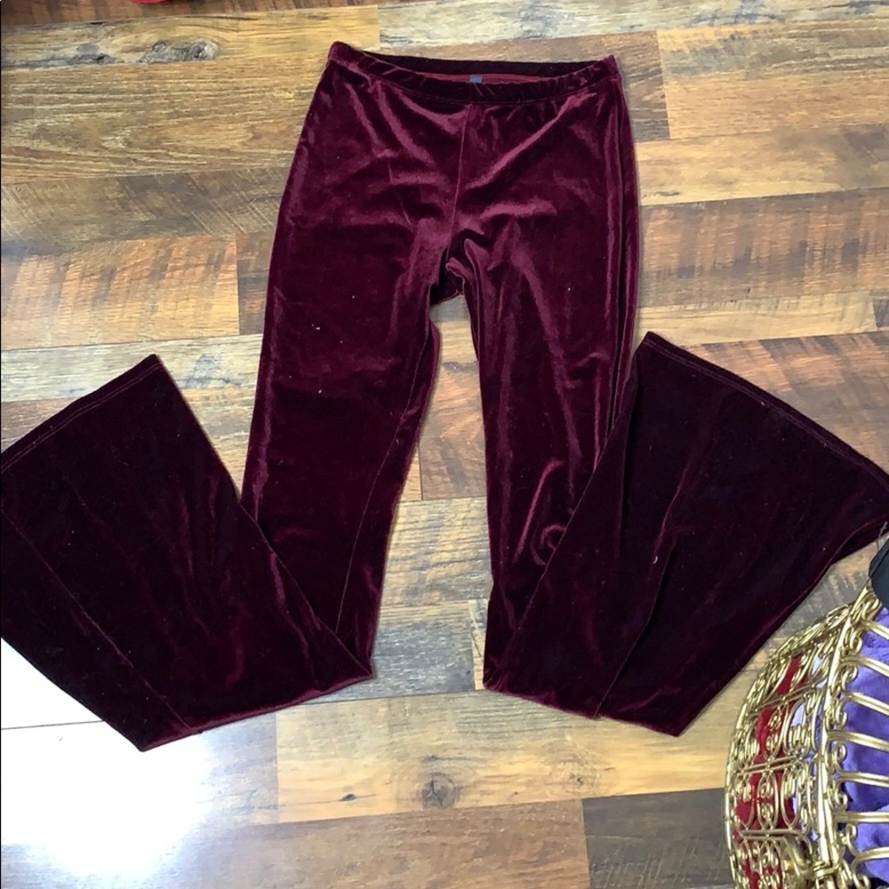 Velvet bell bottom leggings
